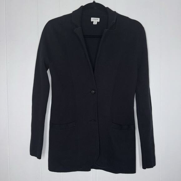 J. Crew Women’s Button Front Sweater Blazer Black Size XS - Picture 1 of 5